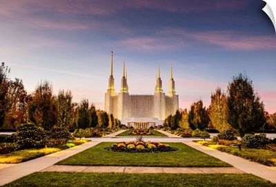 Washington DC Temple in Blue and Pink, South Kensington, Maryland