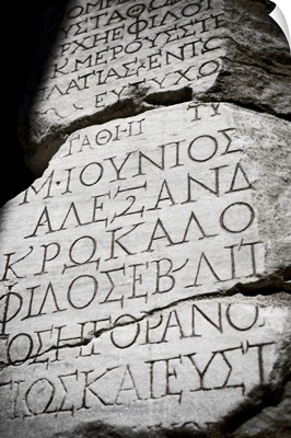 Ancient writing on walls, Ephesus, Turkey