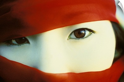 Asian Woman with Red Scarf