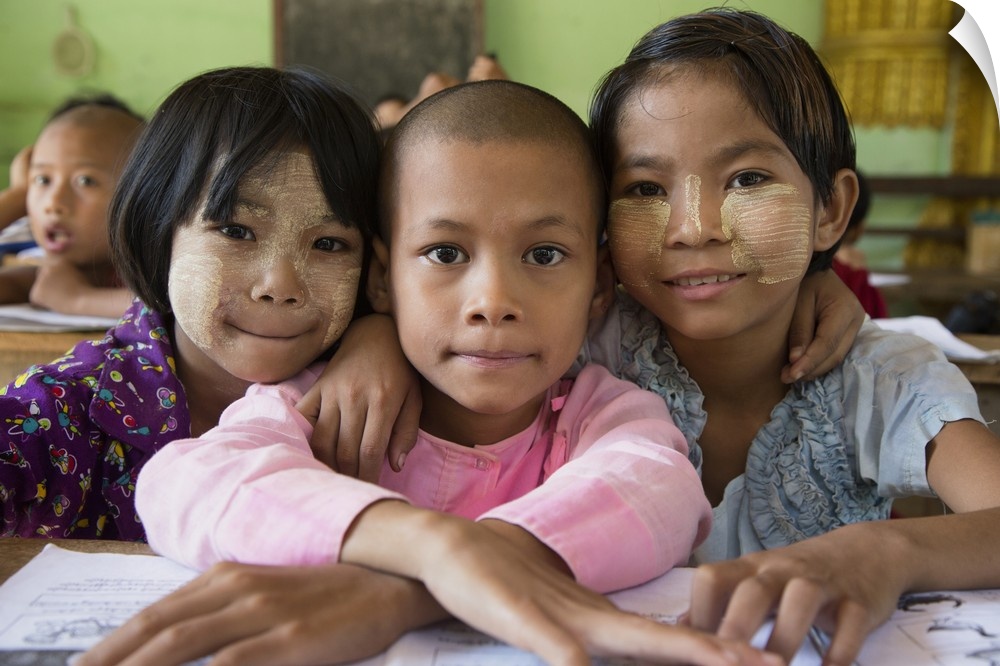 Children in schoolroom in Mandalay, Myanmar