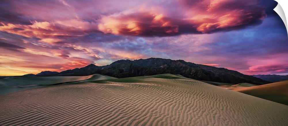 Clouds at sunrise in the Mesquite Sand Dunes at Death Valley National Park