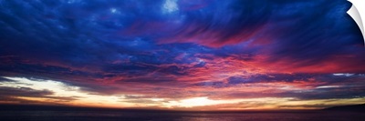 Colorful sunset over Malibu, California
