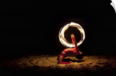 Firedancer on the beach, Playa Del Carmen, Mexico