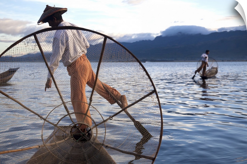Fisherman at sunrise Inle Lake, Burma