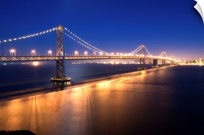 Illuminated Bay Bridge, San Francisco, California