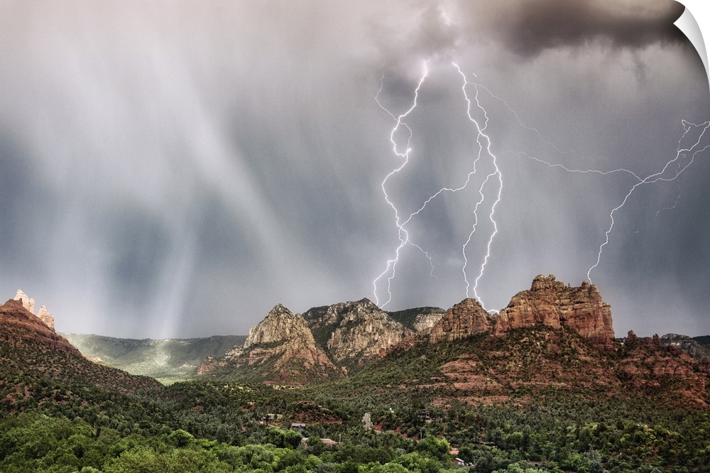 Lightning storm over Sedona, Arizona.