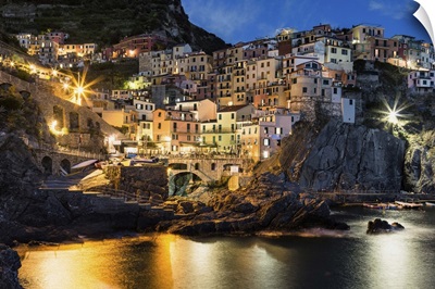 Manerola in the Cinque Terre after dark