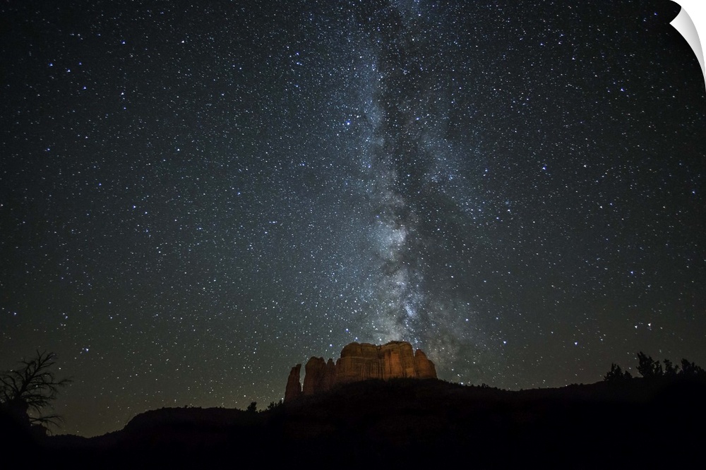 Milky Way over Cathedral Rocks in Sedona, Arizona