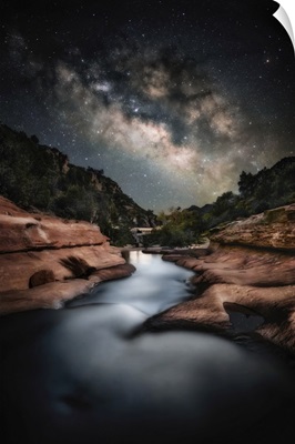 Milky Way Over Slide Rock In Sedona, Arizona