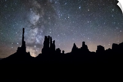 Milky Way Over Totem Pole In Monument Valley, Utah