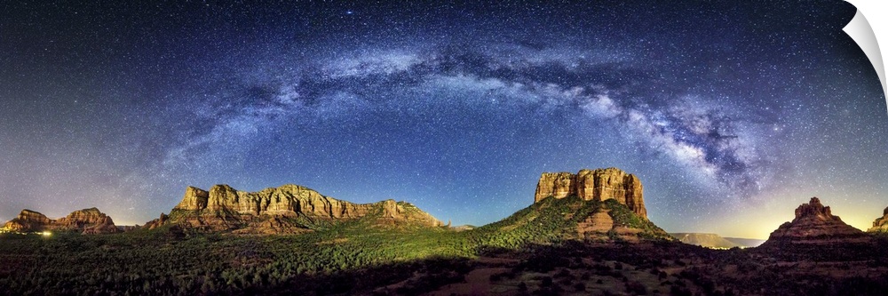 Milky Way Panorama at moonset in Sedona, Arizona.