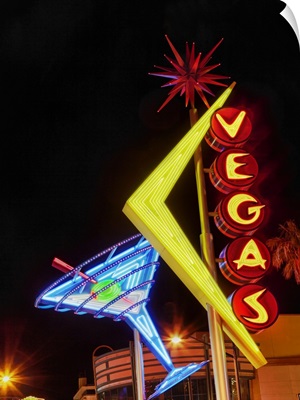 Neon on the Las Vegas strip at night