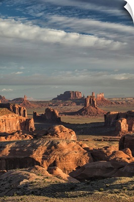 Picturesque Hunts Mesa rock formation in Monument Valley, Arizona