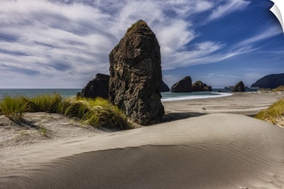 Seastacks And Sand Dunes On The Oregon Coast