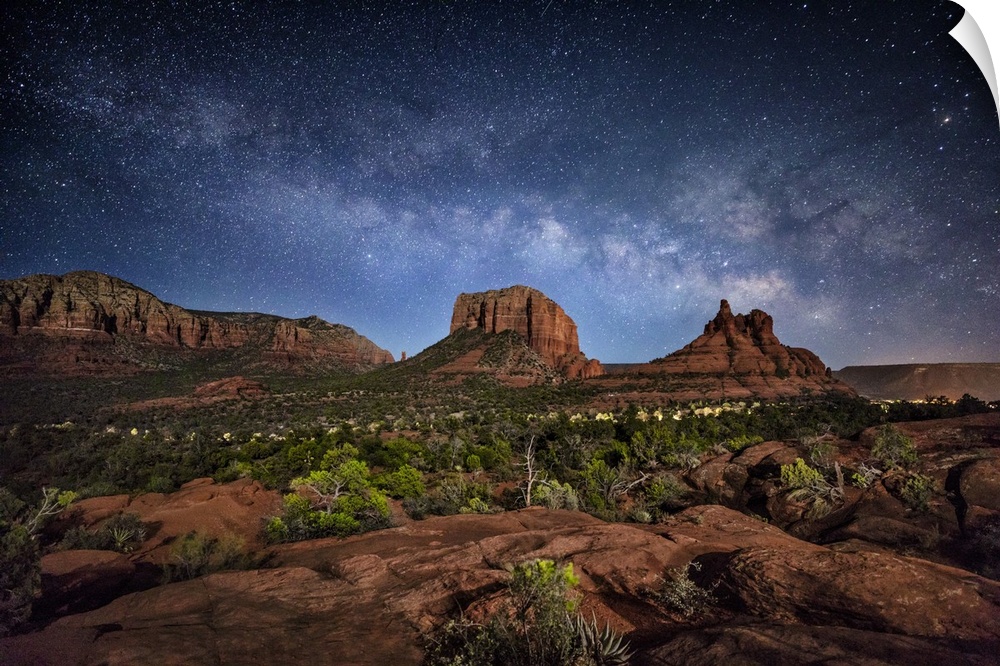 Milky Way above the red rocks of Sedona, Arizona.