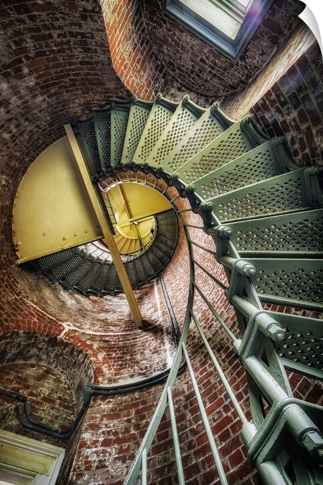 Spider staircase inside the Cape Blanco Lighthouse on the Oregon Coast