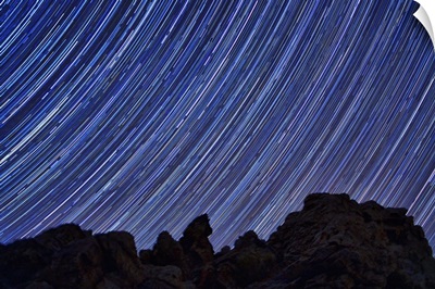Star trails at Aguereberry Point, Death Valley National Park, California