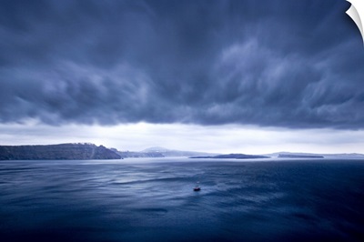 Storm brewing off the coast of Santorini, Greece