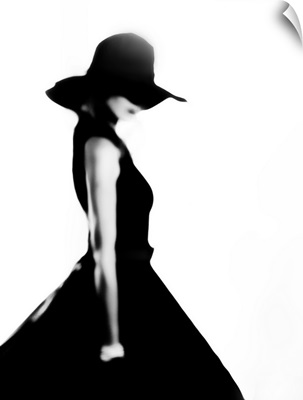 Stylish woman in black dress