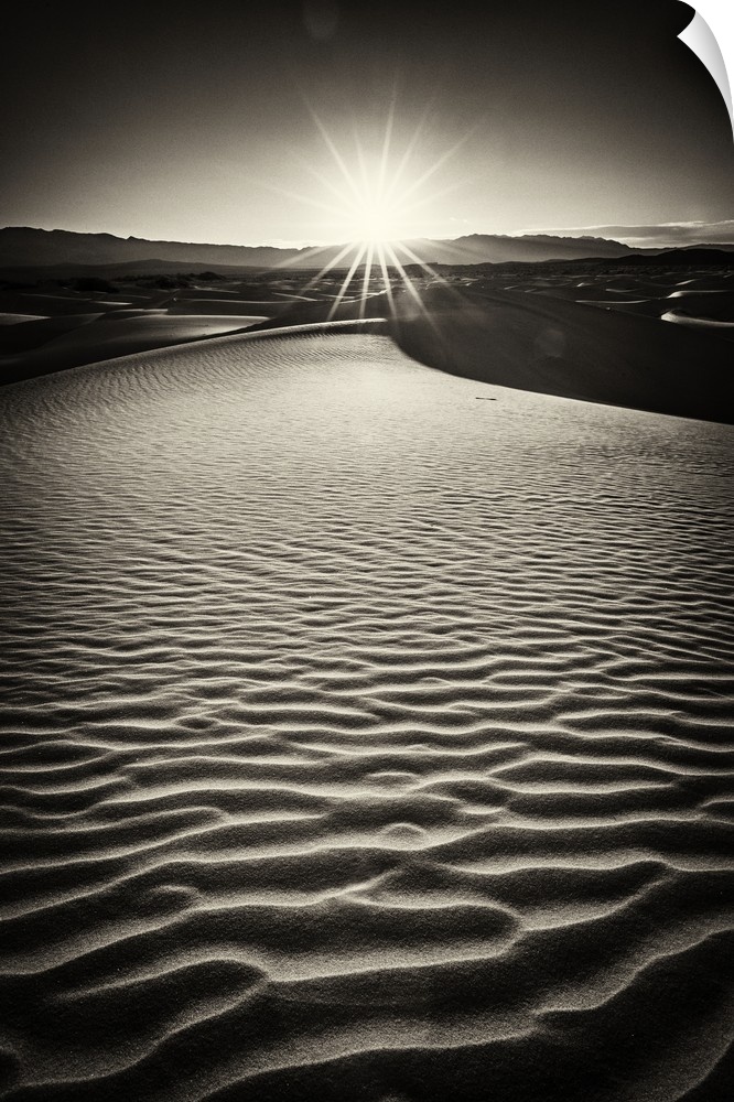 Sunrise in the Mesquite Sand Dunes at Death Valley National Park.