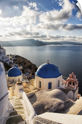 The blue churches of Oia Santorini, Greece