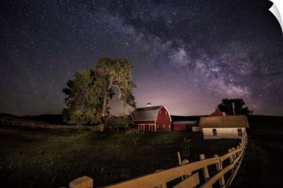 The Milky Way over a farm in the Palouse, Washington
