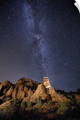 The Milky Way over the Chapel in Sedona, Arizona