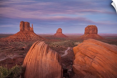 The Mittens in Monument valley, Arizona at sunset