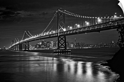The Oakland Bay Bridge after dark, San Francisco, California