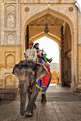 The Painted elephants of Amber Fort in Jaipur, India