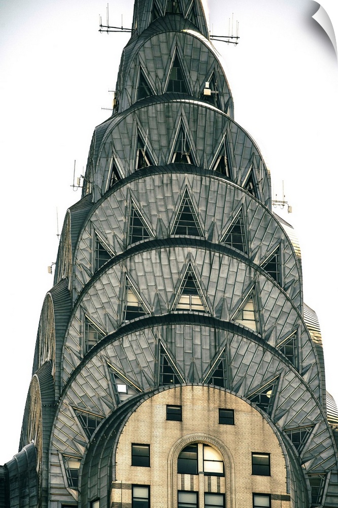 The top of the Chrysler Building in New York City.