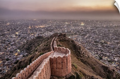 The view from Nahargarh Fort above Jaipur, India