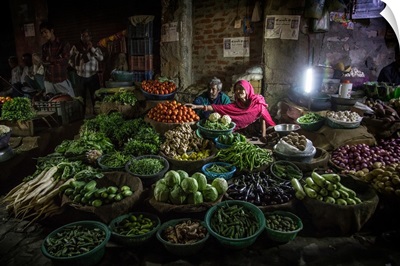 Vegatable market after dark in Jaipur, India