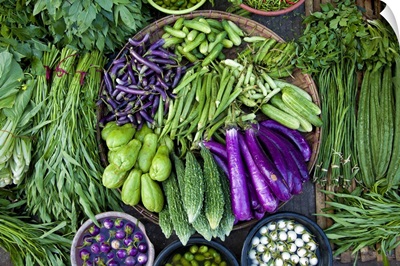 Vegetable market in Yangon, Burma