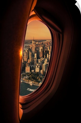 View From Airplane Over New York City