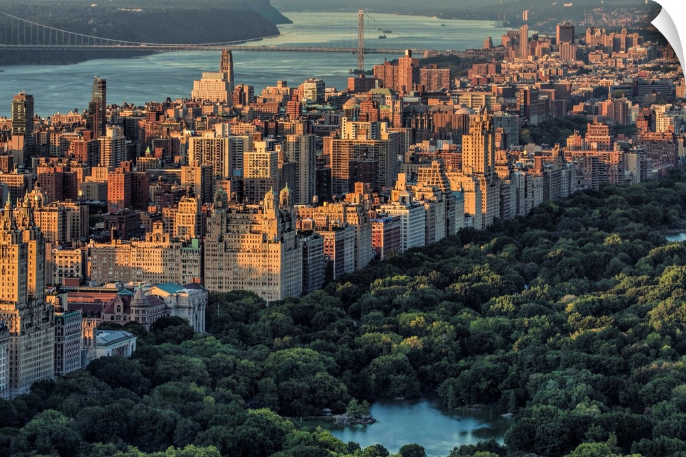 View of Central Park and Manhattan from above.