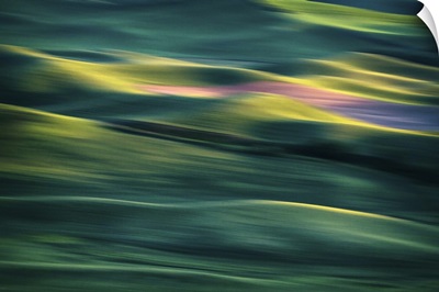 Wheat fields with motion blur in the Palouse, Washington