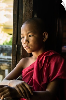 Young Burmese monk in his monastery in Bagan