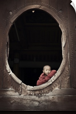 Young monk in his monastery, Bagan Burma