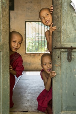Young monks in their monastery in Mandalay, Burma