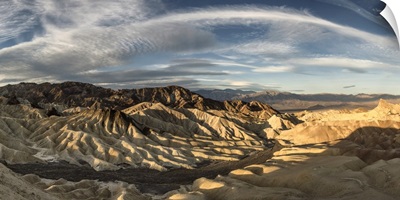 Zabriski Point panorama in Death Valley at sunrise