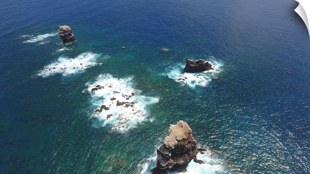 Aerial photograph of Alijos Rocks off the coast of Mexico