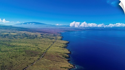 Aerial photograph of the west shore of Kona Island, Hawaii
