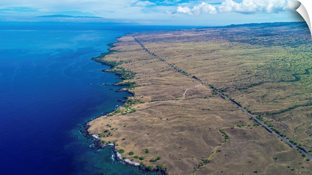 Aerial photograph of the west shore of Kona Island, Hawaii