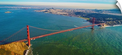 Aerial View Of The Iconic Golden Gate Bridge Near San Francisco