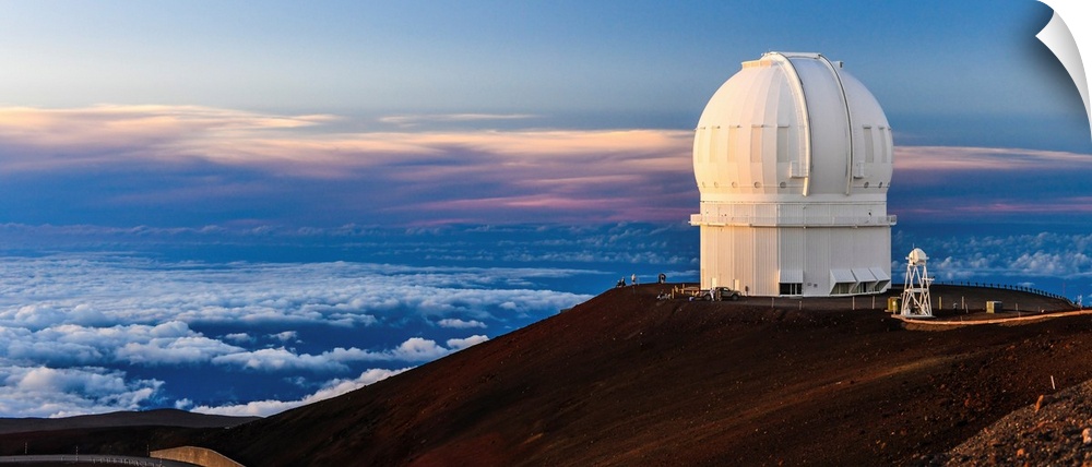 Big Island Hawaii. An observatory atop Hawaii's Mauna Kea at sunset.