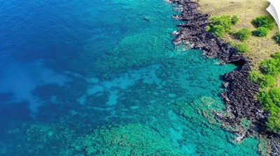 Looking Down At The Stunning Water Clarity Of The Big Island