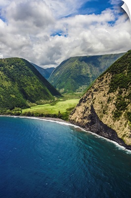 The big island's stunning Waipi'o Valley from offshore