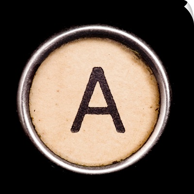 A - Black Typewriter Key Letter Art