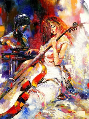 A Woman Plays a Cello